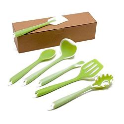 LDGR Pancake Spatula Silicone Kitchenware Set 6 Pieces Non-Stick Cooking Shovel Spoon Translucent Silicone Kitchenware (Size : 6-Piece)