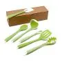 LDGR Pancake Spatula Silicone Kitchenware Set 6 Pieces Non-Stick Cooking Shovel Spoon Translucent Silicone Kitchenware (Size : 6-Piece)