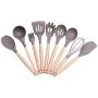 JunbosiKitchenware Handle Silicone Cooking Spoon Shovel 9 Piece Set Nonstick Cookware High Temperature Silicone Kitchenware Set Silicone Shovel