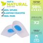BraceAbility Heel Spur Cups | Medical-Grade Silicone Plantar Fasciitis Insole Cushion Pads, Gel Foot Orthotic & Shoe Insert Protectors (Pair - Large)