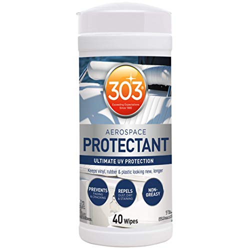 303 (30910-12PK) Marine UV Protectant Wipes for Vinyl, Plastic, Rubber, Fiberglass, Leather & More ? Dust and Dirt Repellant - Non-Toxic, Matte Finish, 40 Towelettes (Pack of 12)