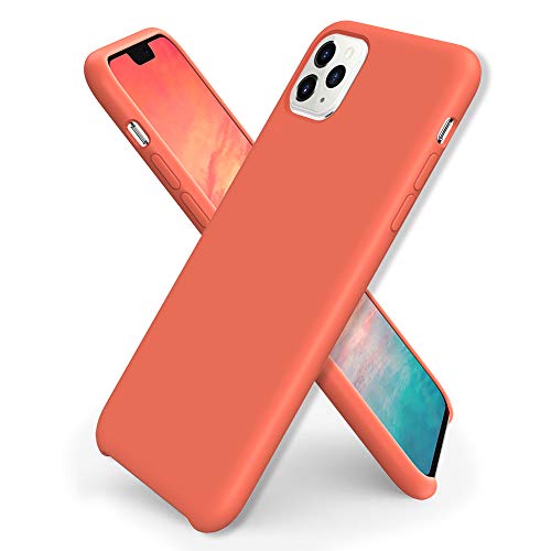 ORNARTO Liquid Silicone Case for iPhone 11 Pro, Slim Liquid Silicone Soft Gel Rubber Case Cover for Apple iPhone 11 Pro(2019) 5.8 inch-Living Coral