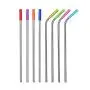 Kitchenware 8 PCS Reusable Silicone Tips Stainless Steel Drinking Straws + 2 PCS Cleaner Brushes Set Kit With Cashmere Bag, 2666mm Kitchen supplies