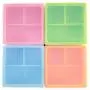 The Parent Diary All Silicone Lunch Box Meal Prep Container for Kids or Adults, Kid Friendly Easy to Open Lid (3 Compartment, Orange - 3 Compartments)