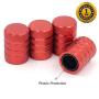 Tire Valve Stem Caps, Red, 4 pcs/Pack, Anodized Aluminum Tire Valve Cap Set, Corrosion Resistant, Universal Stem Covers for Trucks Motorcycles and Bikes