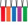 Petift Sensory Chew Necklace Bundle for Boys Girls Kids,Chewy Stick Toy,Chewing Pendant,Silicone Teether Chewlery Necklace Chewing Tool,Chewy Brick for Autism,Teething,ADHD,Biting,Oral Motor(5 Pack)