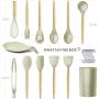 Silicone Kitchen Utensils Cooking Utensil Set - Cooking Utensils Tools with Wooden Handles Include Turner Tongs Spatula Spoon for Nonstick Cookware Non-Toxic Heat Resistant (13 PCS)