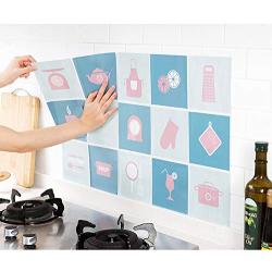 Multi-functional Kitchen helper 5 PCS Kitchen Anti-oil Proof Decorative Wall Stickers Aluminum Foil Kitchen Stove Cabinet Stickers Self Adhesive Wall Stick, Kitchenware Pattern, Size: 75