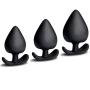 Silicone Anal Plug Butt Plugs 3Pcs Anal Pleasurable Sex Toy for Experienced Users and Beginners (Black)