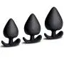 Silicone Anal Plug Butt Plugs 3Pcs Anal Pleasurable Sex Toy for Experienced Users and Beginners (Black)
