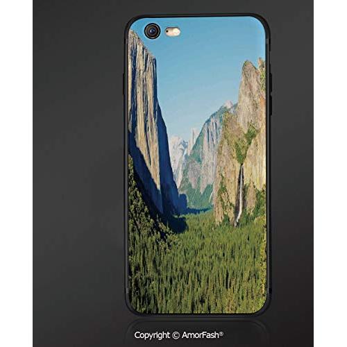 iPhone 6s /6 3D Cell Phone TPU Case Silicone Protective Case Cover for iPhone 6s/6,Yosemite,El Capitan Half Dome and Bridalveil Falls Tourist Attractions Landscape Decoration,Green Blue