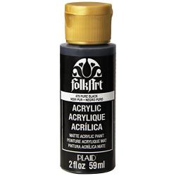 FolkArt Acrylic Paint in Assorted Colors (2 oz), 479, Pure Black