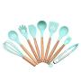 Silicone Kitchenware with Wooden Handle Health and Environmentally Friendly Material Non-stick shovel heat-resistant cooking silicone kitchenware set 7/9/11PCS
