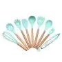 Silicone Kitchenware with Wooden Handle Health and Environmentally Friendly Material Non-stick shovel heat-resistant cooking silicone kitchenware set 7/9/11PCS