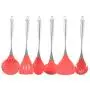 JunbosiKitchenware Red Stainless Steel Silicone Kitchenware High Temperature Non-Stick Cookware Spatula Soup Cooking Spoon Shovel Set