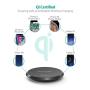 RAVPower Qi Certified Fast Wireless Charger, 5W for iPhone X XR XS Max, 10W for Galaxy S9+ Note 8, Compatible with All Qi-Enabled Phones (No Adapter) (Renewed)