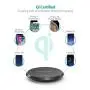 RAVPower Qi Certified Fast Wireless Charger, 5W for iPhone X XR XS Max, 10W for Galaxy S9+ Note 8, Compatible with All Qi-Enabled Phones (No Adapter) (Renewed)