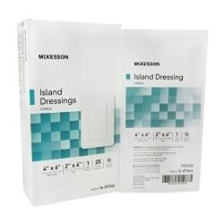 MCKESSON Adhesive Island Dressing McKesson Polypropylene / Rayon 4 X 6" Rectangle White (#16-89046, Sold Per Box)