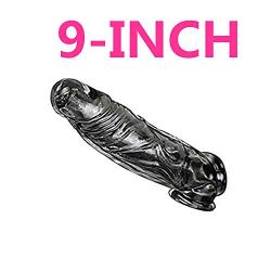 Privacy Packaging. Silicone penile Condom Expander expands BWBJJ Male Chastity Toys Lengthen Cock Sleeves Dick Socks Reusable Condoms - 9-Inch