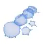 Silicone Stretch Lids 6 Pack Different Size FDA Approved Stretchable Food Covers for Cups, Pots, Can,bowls,Dishes,Mugs,Jars(Blue)