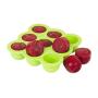 KIDDO FEEDO Baby Food Storage Container and Freezer Tray with Silicone Clip-On Lid - 9x2.5oz Easy-Out Portions - BPA Free/FDA Approved - Free EBook by Award-Winning Author/Dietitian - Green