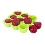 KIDDO FEEDO Baby Food Storage Container and Freezer Tray with Silicone Clip-On Lid - 9x2.5oz Easy-Out Portions - BPA Free/FDA Approved - Free EBook by Award-Winning Author/Dietitian - Green