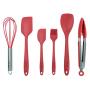 Crucible Cookware Utensils Set, 12-Piece Complete Silicone Baking & Cooking Kitchen Tools Set, Cookware Set, BBQ, Kitchen Gadgets - Red - Utensilios de Cocinas