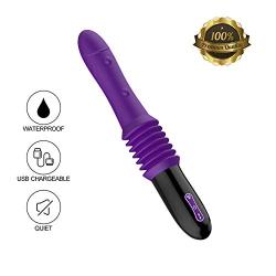 AV Magic Wand for Women T Shirt Fully Automatic Telescopic Massager with Base-3 Speed 10 Frequency - Rechargeable Handsfree Silicone Toy Purple by YSQSH