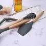 Hjyi Kitchen Cooking silicone kitchenware resistant to high temperature non-stick pot wooden handle silicone cooking spoon shovel (9-piece set)
