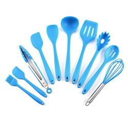 Hjyi Kitchen Cooking High temperature resistant silicone kitchenware kitchenware set anti-ironing cooking shovel tool (10-piece set)