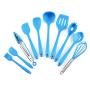 Hjyi Kitchen Cooking High temperature resistant silicone kitchenware kitchenware set anti-ironing cooking shovel tool (10-piece set)