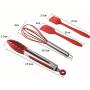 10Pcs/Set Kitchenware Silicone Heat Resistant Kitchen Cooking Utensils Non Stick Kitchen Baking Cooking Tool Sets,Red