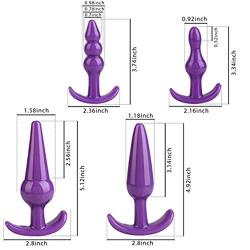 UIUIUS 4PCS Various Size Silicone Sexy Stimulation Toys for Adult,Purple