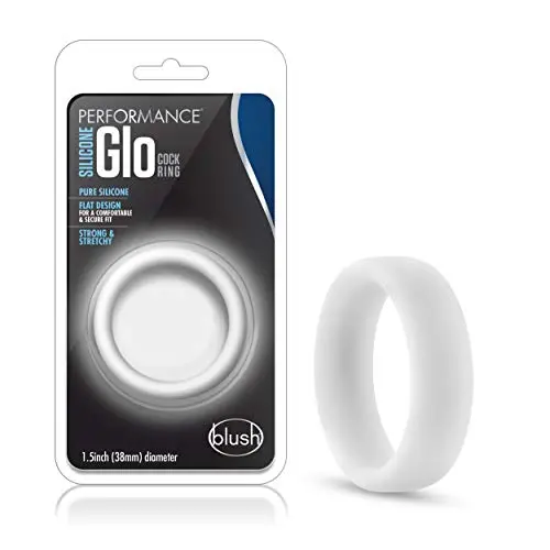 Blush Performance Glo Silicone Cock Ring, Glow in The Dark, Soft, Stretchy, Sex Toy for Men, Sex Toy for Couples