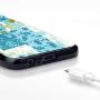 Samsung Galaxy A5 2017 Case, Blue Flower Shock-Absorption TPU Rubber Bumper Samsung Galaxy A5 2017 Case, Ultra Thin Slim Protective Cover for Samsung Galaxy A5 2017-Black