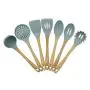 7 Piece Silicone Kitchen Utensils Set,Wooden handle Kitchenware Heat Resistant Premium Home Cooking Tools Kit