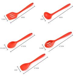 Ly-gctz Silicone kitchenware Set Kitchen Long Handle Cooking Spoon Shovel Full Home Cooking Kitchen Supplies Spatula Set