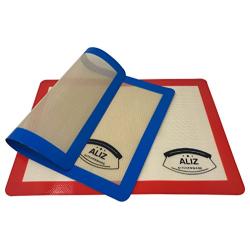 ALIZ Kitchenware Baking Mats Silicone 2 Pack Baking Sheets,Half Sheet Size 16.5" x 11.5", Sil Pads For Baking Professional Grade Non Stick For Cookie (Blue & Red), by ALIZ