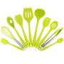 JunbosiKitchenware Pin Silicone Kitchenware Set Kitchenware Set of 10 Nonstick Cookware Silicone Kitchenware Shovel Spoon Cooking,Green