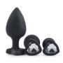 Bcomb 3PCS Silicone Heart Shape Sexy Stimulation Toys for Adult -Black