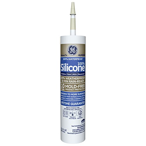 GE GE5096 Silicone 2+ Window & Door Sealant Caulk, 10.1oz, Almond