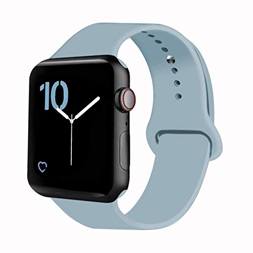 VATI Sport Band Compatible for Apple Watch Band 38mm 40mm 42mm 44mm, Soft Silicone Sport Strap Replacement Bands Compatible with 2019 Series 5 iWatch Apple Watch Series 4/3/2/1, Sport, Nike+, Edition