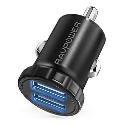 Car Charger RAVPower Mini Dual USB Car Adapter 24W 4.8A Output, Compatible with iPhone 11/Pro/Max XS Max XR X 8 7 Plus, iPad Pro Air Mini and Galaxy S9 S8 Plus and More