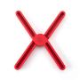 Ationgle Fashion Silicone Collapsable Trivet for kitchen, Expandable - Lightweight, Non-slip Pot Holder Cross Design Hot Pads Kitchenware Pack of 2, Red