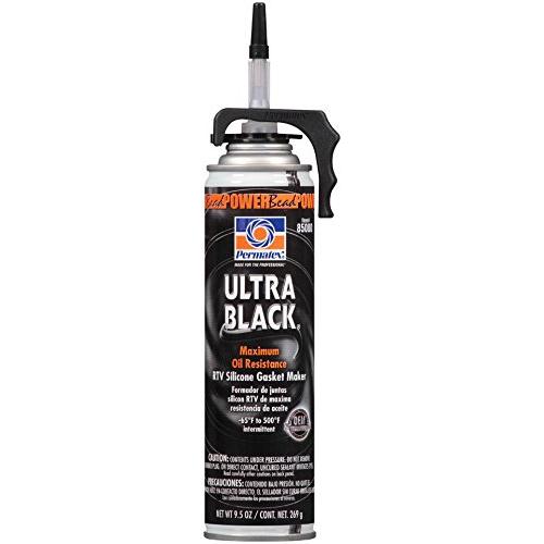 Permatex 85080-6PK Ultra Black Maximum Oil Resistance RTV Silicone Gasket Maker, 9.5 oz. PowerBead Can (Pack of 6)