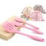 Ksone Home 6pcs Pink kitchenware Food Grade Silicone Kitchen Cooking Tools Durable Cooking Utensils Eco-Friendly Kitchen Baking Tools