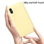 iPhone X Silicone Case, XSHNUO Liquid Silicone Gel Rubber Ultra Thin Case with Soft Microfiber Cloth Lining Cushion for Apple iPhone X (2017) 5.8 inch (Mellow Yellow)