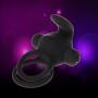 HEIYAO 10 Speed Vibrating Ring Silicone Bullet Vib Toy for Couples Black