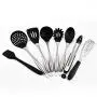 JunbosiKitchenware Silicone Kitchenware Set of 8 Stainless Steel Handle Kitchenware Set High Temperature Anti-Scalding Cooking Spoon Shovel