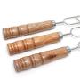 Stainless Steel Barbecue Fork with Wooden Handle (6 Packs)